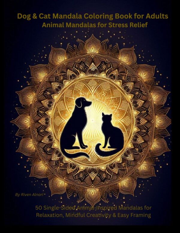 dog & cat mandala coloring book for adults front dog & cat mandala coloring book for adults front